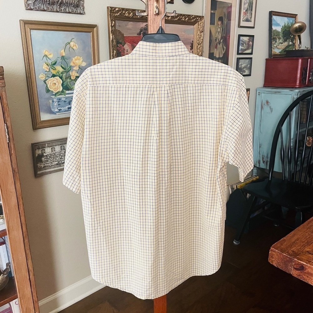 Ralph Lauren boys short sleeve cotton plaid button shirt XL yellow blue Easter - Picture 7 of 8